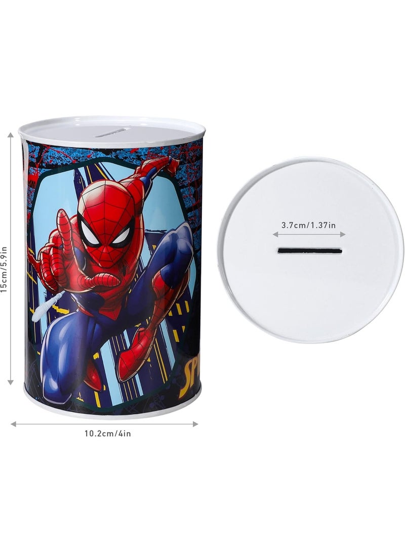 SPIDERMAN Kids Money Piggy Bank Coin Saving Cash Tin Metal Box - Image 2